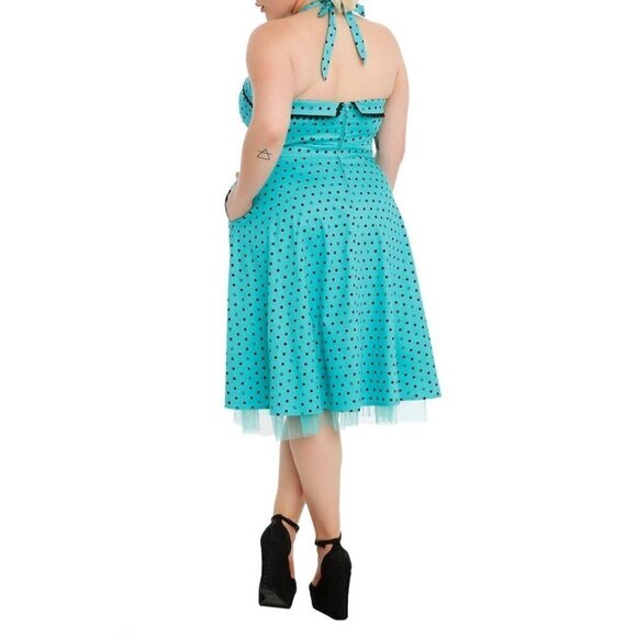 Disney Hot Topic Women's The Little Mermaid Shell Dot Print Dress - 20 - Picture 14 of 16